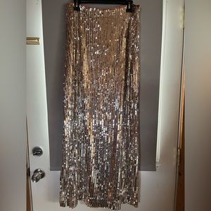 Free People gold sequined skirt size 12 NWT
